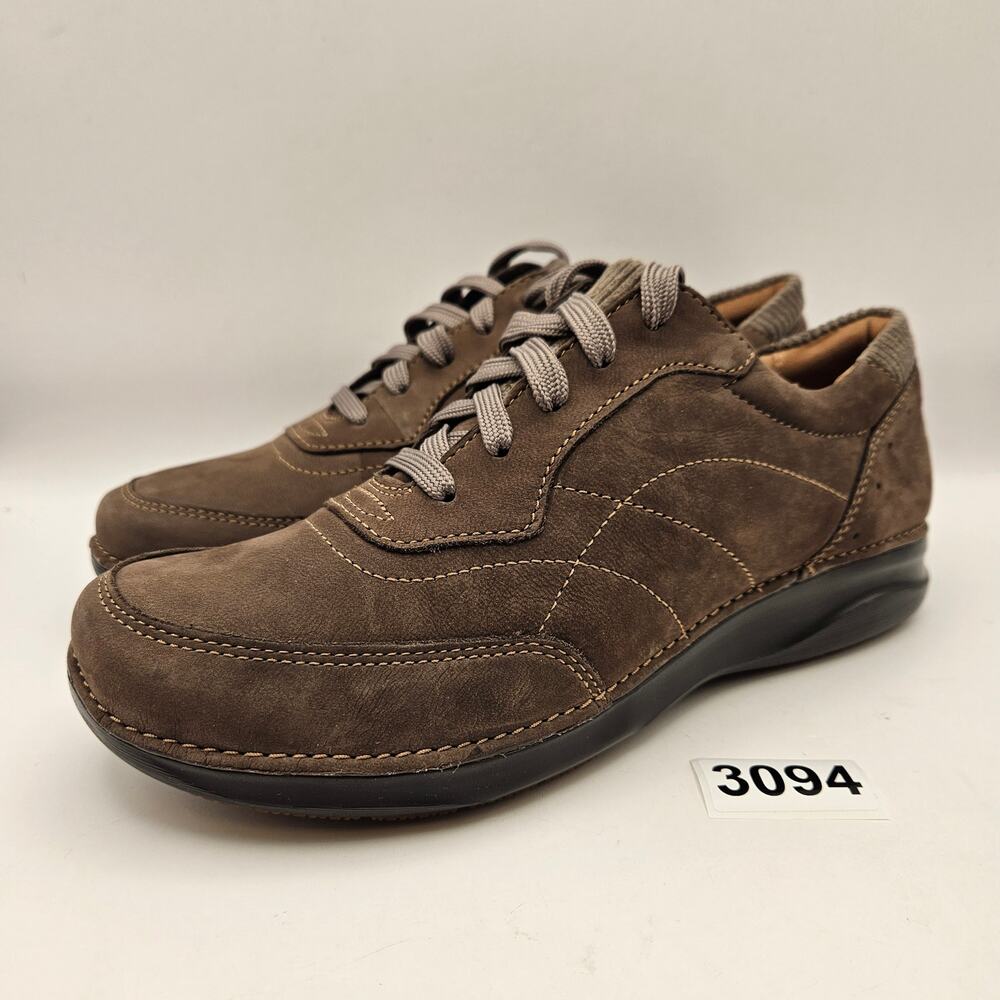 CLARKS WOMEN'S 8 BROWN LEATHER COMFORT OXFORD WALKING SHOES NWOB